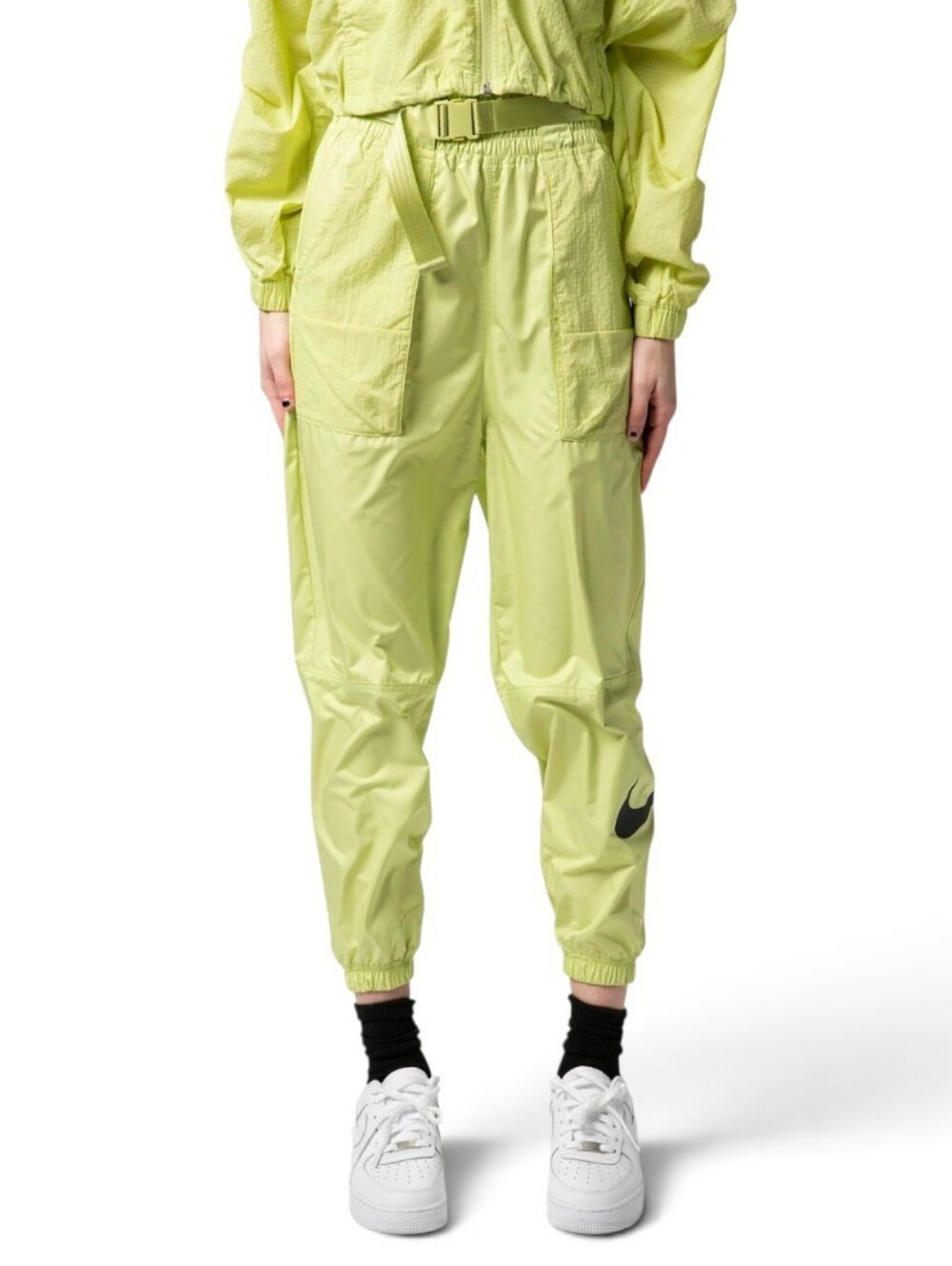 Nike Women Woven Swoosh Pants Neon Green Limelight Medium CJ3776-367